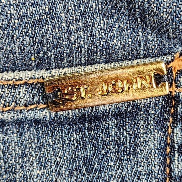 St. John Sport Womens Denim Jeans Size 10 Medium Wash Straight Leg Classic Fit - Picture 6 of 11